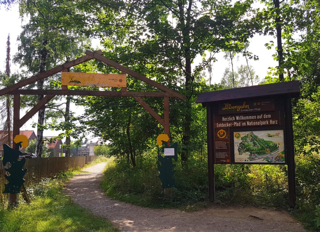 Eingang Start Löwenzahn-Entdeckerpfad im Nationalpark Harz