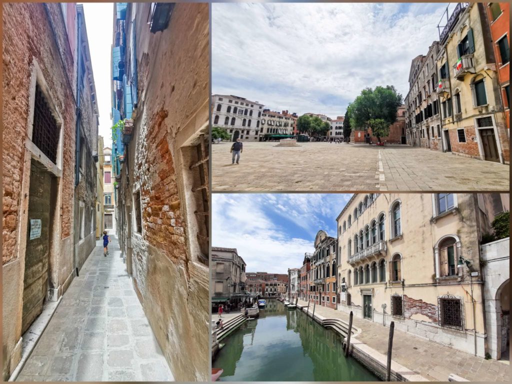 Leere Gassen und Plätze in Venedig, abseits vom Touristenrummel