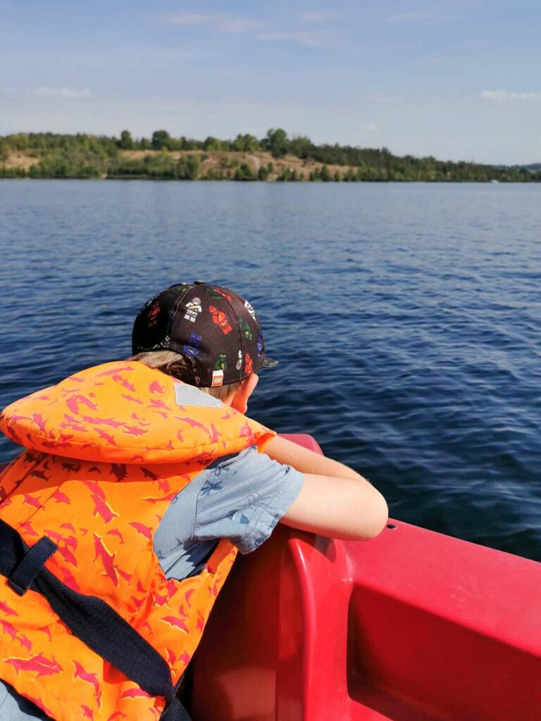 Tretboot fahren auf dem Geiseltalsee, Ausflüge mit Kindern, Rabauken vom See